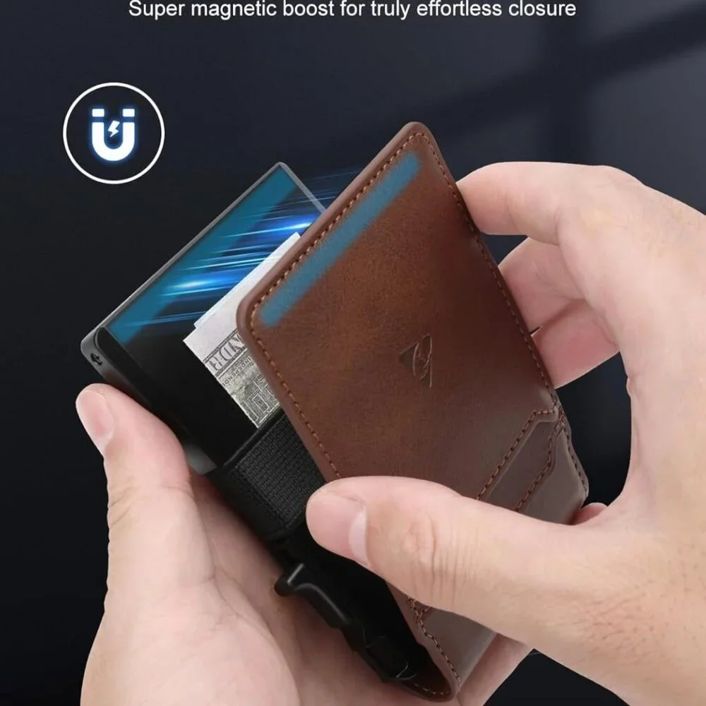 Brown Leather Card Holder Wallet